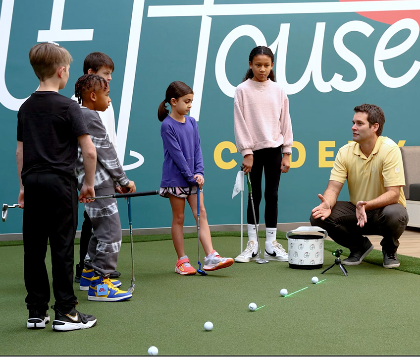 Kids golf class at Golf House Academy in Atlanta